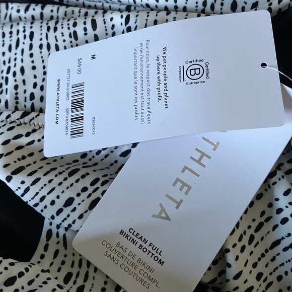 🖤 Athleta Clean Full Printed Bikini Bottom // Rice Pearls Sea Salt - Picture 6 of 7